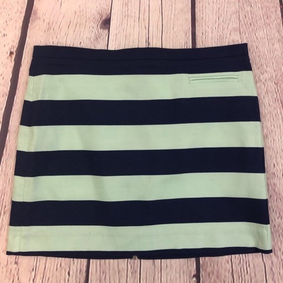 NWOT GAP Navy & Mint Striped Zip Skirt - Picture 5 of 5